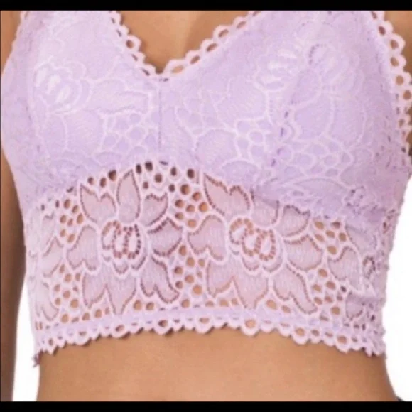 14 Zenana Outfitters Lilac Lavender Lace Bralette - Picture 3 of 3